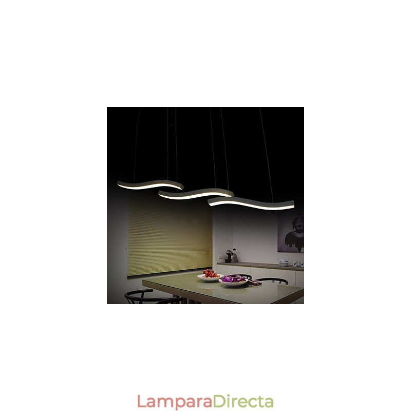 Lámpara colgante de acrílico simple de moda con diseño ondulado