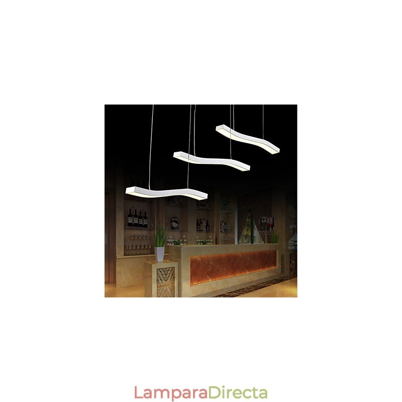 Lámpara colgante de acrílico simple de moda con diseño ondulado