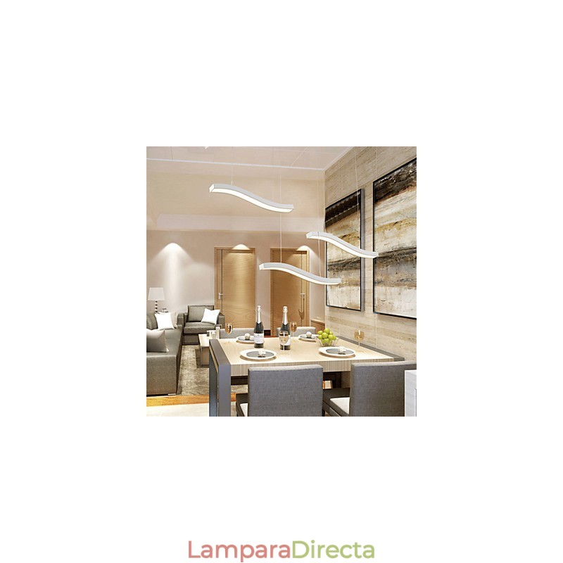 Lámpara colgante de acrílico simple de moda con diseño ondulado