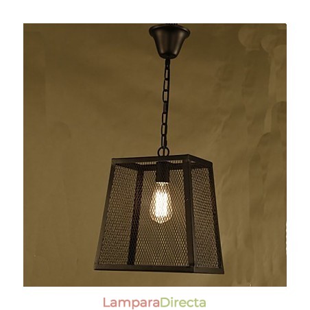 Lámpara de araña de hierro forjado estilo cafetería industrial retro con cubierta de red Lámpara de araña de hierro forjado estilo cafetería industrial retro con cubierta de red