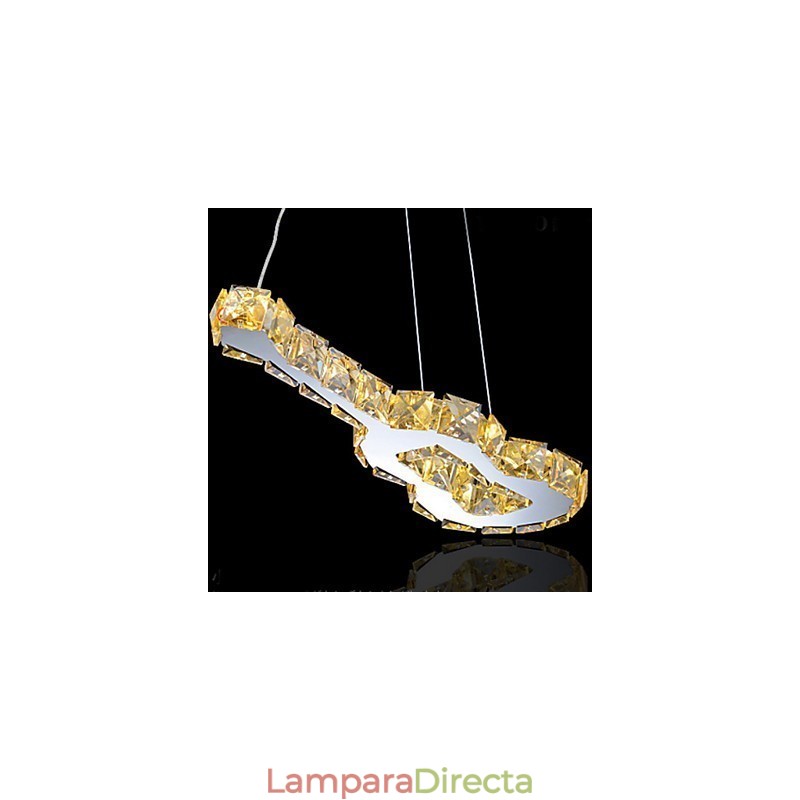 Lámpara colgante de metal y cristal moderna y contemporánea