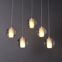 Lámpara colgante de piedra de cristal de 1 luz, lámpara colgante de cafetería, iluminación decorativa