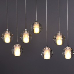 Lámpara colgante de piedra de cristal de 1 luz, lámpara colgante de cafetería, iluminación decorativa