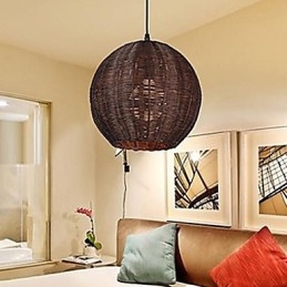 Lámpara colgante de metal con forma de globo campestre, moderna y contemporánea