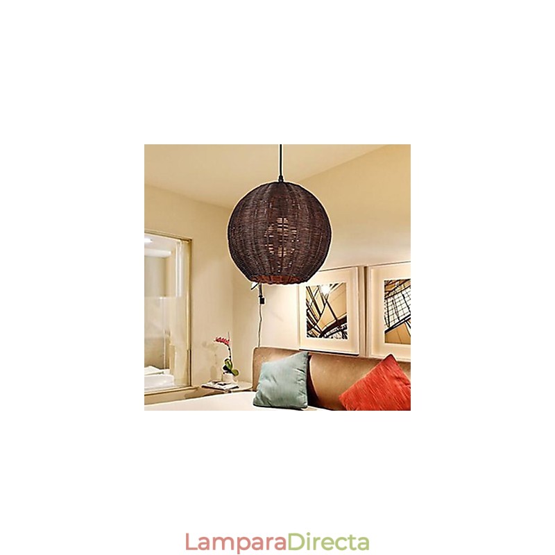 Lámpara colgante de metal con forma de globo campestre, moderna y contemporánea