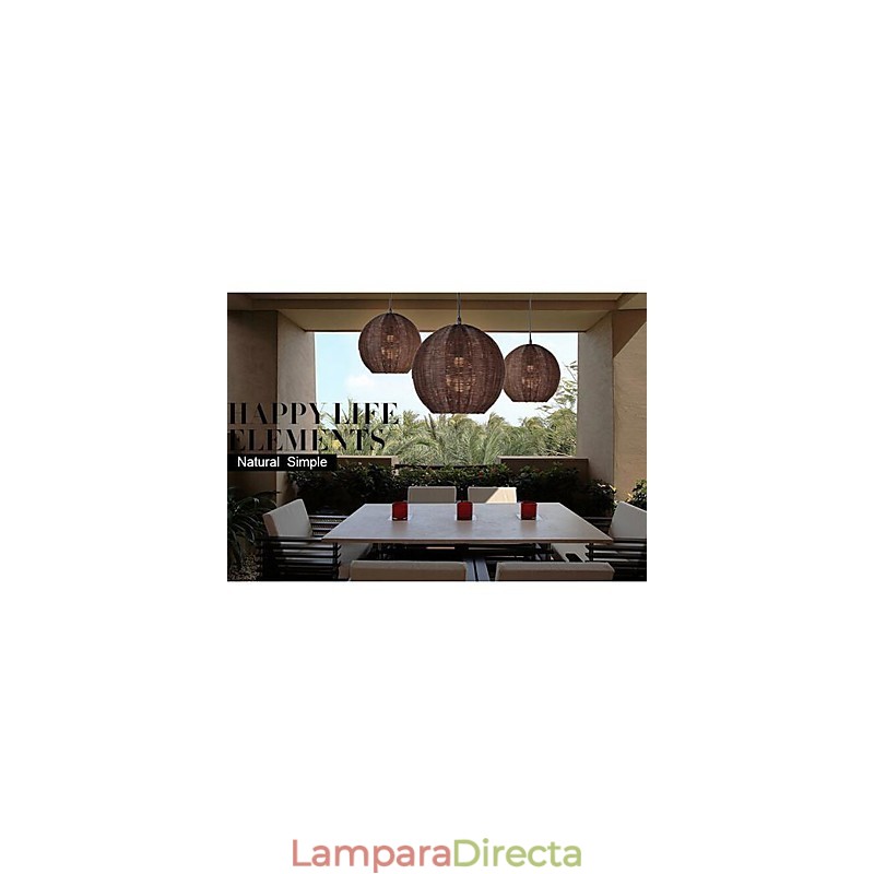 Lámpara colgante de metal con forma de globo campestre, moderna y contemporánea