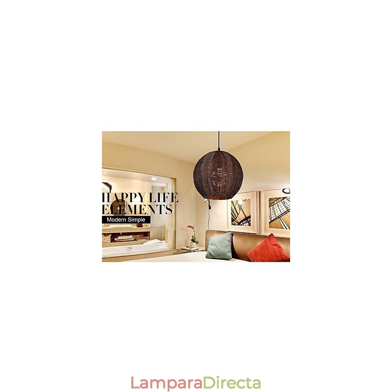 Lámpara colgante de metal con forma de globo campestre, moderna y contemporánea