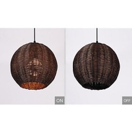 Lámpara colgante de metal con forma de globo campestre, moderna y contemporánea