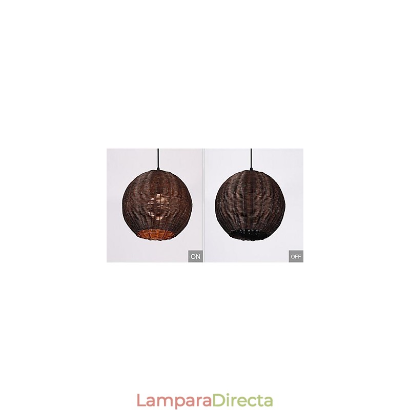 Lámpara colgante de metal con forma de globo campestre, moderna y contemporánea