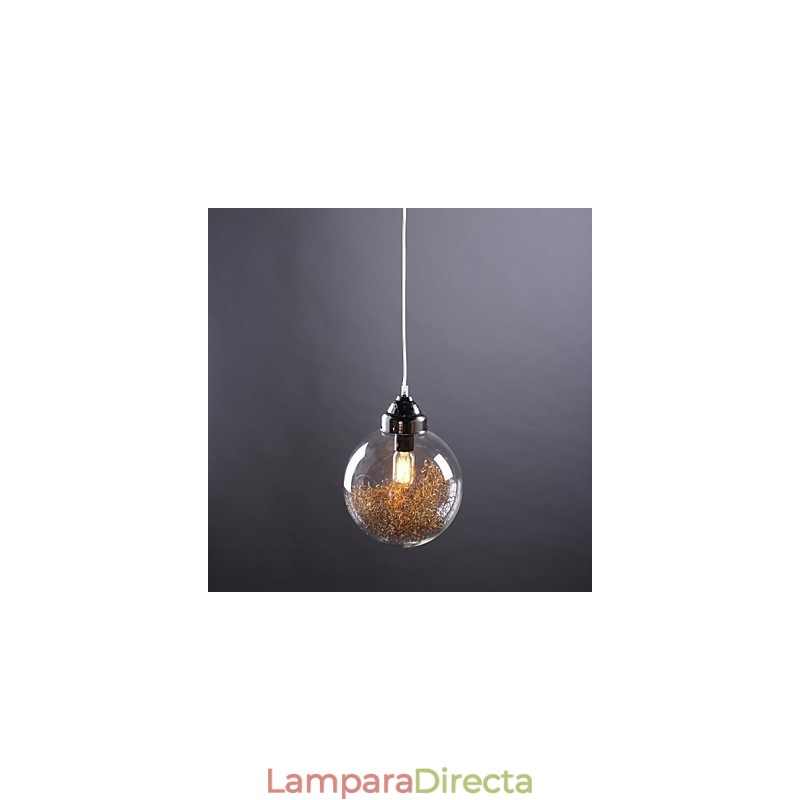 Lámpara colgante de comedor moderna, contemporánea, tradicional, clásica, vintage, estilo campestre, de níquel y vidrio.