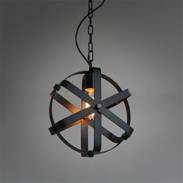 Lámpara colgante redonda industrial de estilo vintage para loft, decoración del hogar, lámpara de araña
