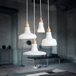Lámpara colgante creativa de 4 luces con pantalla de hierro