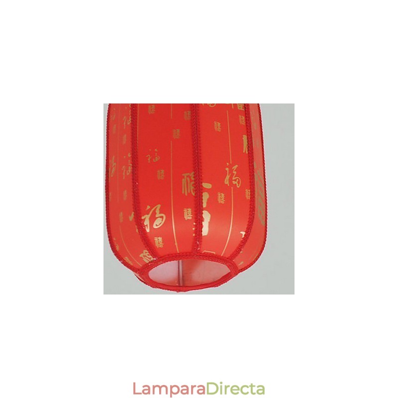 Lámpara colgante para porche con farolillos rojos de piel de oveja Archaize