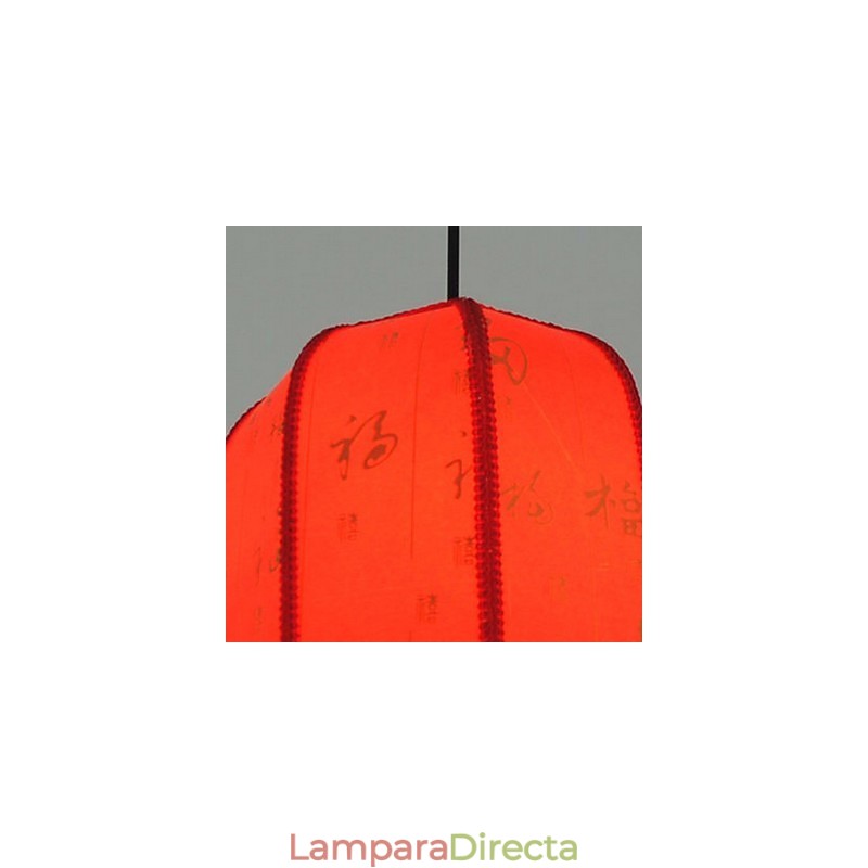 Lámpara colgante para porche con farolillos rojos de piel de oveja Archaize