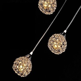 Lámpara colgante moderna contemporánea de metal galvanizado con cristal
