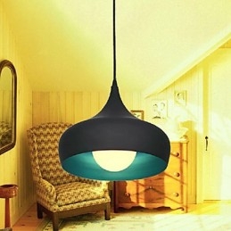 Lámpara colgante moderna contemporánea estilo retro con forma de cuenco en miniatura.
