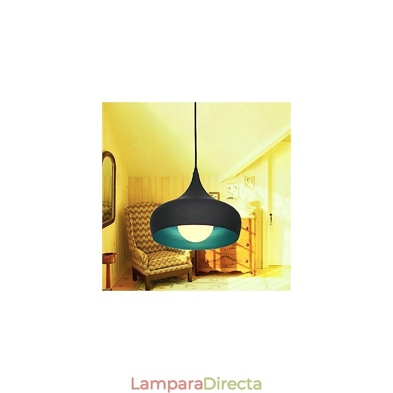 Lámpara colgante moderna contemporánea estilo retro con forma de cuenco en miniatura.