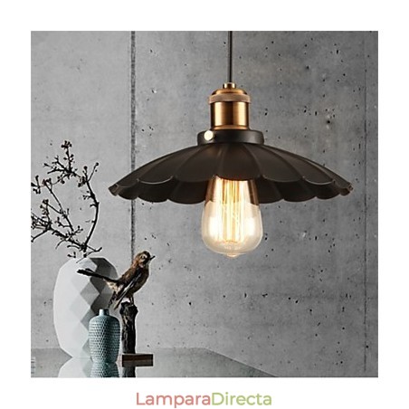 Lámpara de araña vintage de hierro forjado con forma de paraguas negro única Lámpara de araña vintage de hierro forjado con forma de paraguas negro única