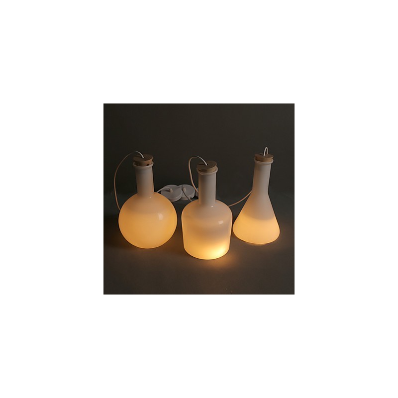 Lámpara colgante de botella de vidrio blanco, creativa y contemporánea.