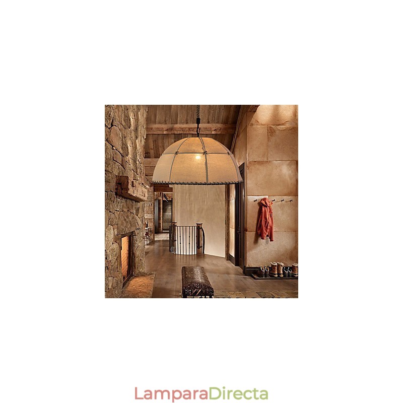 Lámpara colgante estilo loft industrial de 35 cm, estilo rústico americano, de lino, estilo creativo