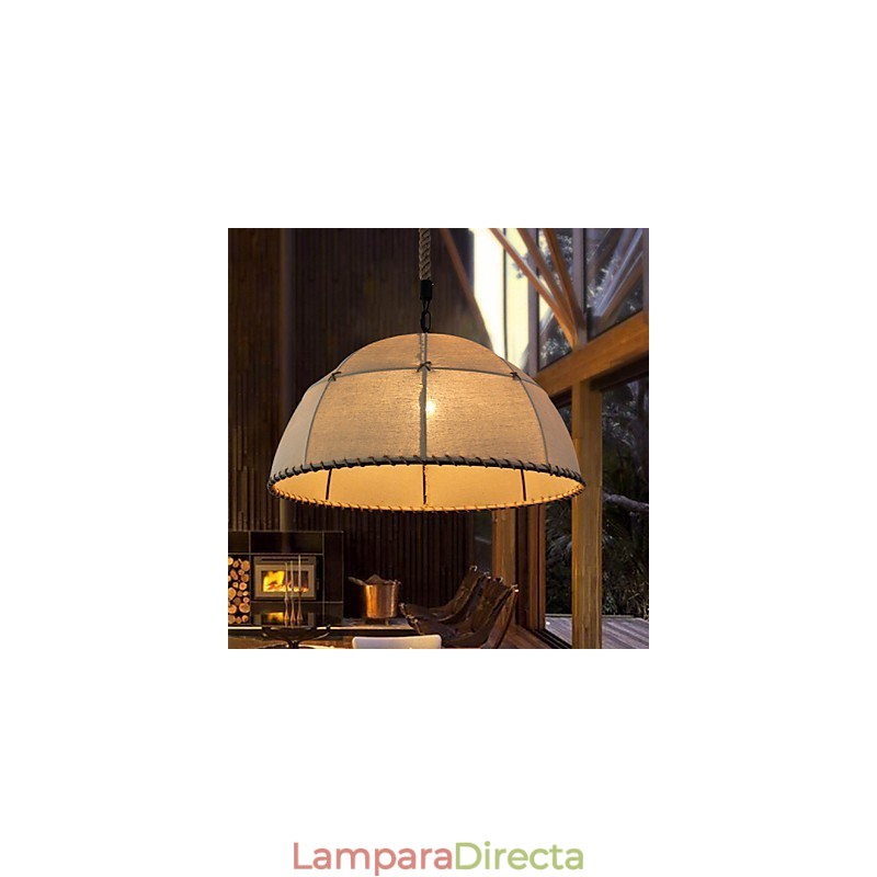 Lámpara colgante estilo loft industrial de 35 cm, estilo rústico americano, de lino, estilo creativo
