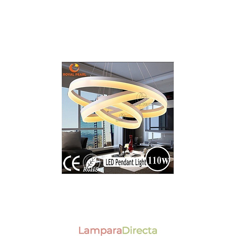 Lámpara colgante moderna de acrílico de color blanco de gran oferta, 130 W