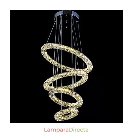 Lámpara colgante de anillo de cristal Lámpara de techo moderna Lámparas de iluminación Accesorios con Lámpara colgante de anillo de cristal Lámpara de techo moderna Lámparas de iluminación Accesorios con