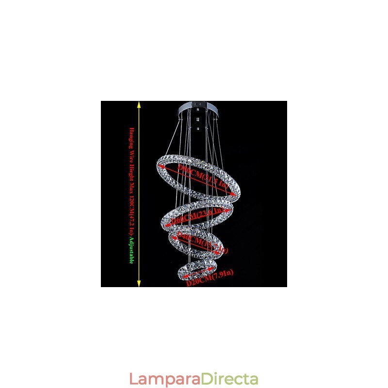 Lámpara colgante de anillo de cristal Lámpara de techo moderna Lámparas de iluminación Accesorios con
