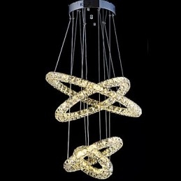 Lámpara colgante de anillo de cristal Lámpara de techo moderna Lámparas de iluminación Accesorios con