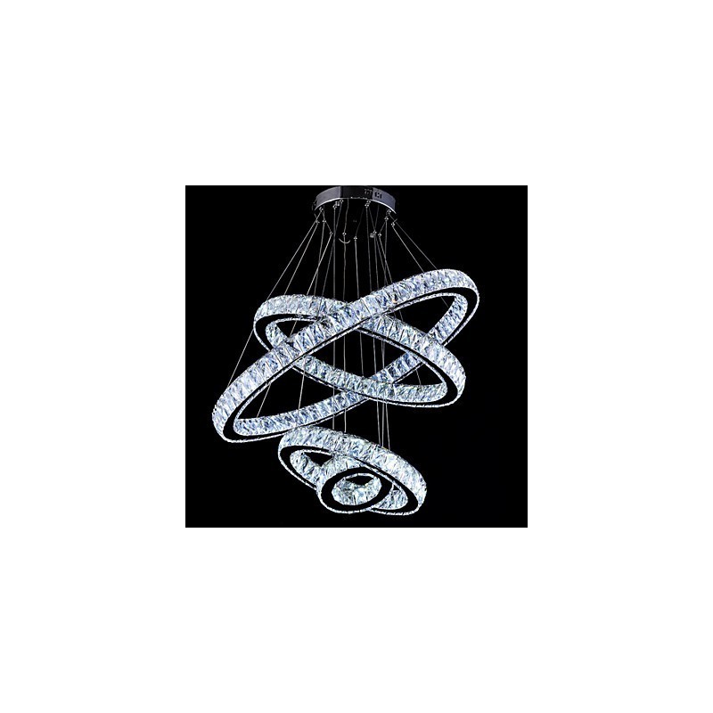 Lámpara colgante de cristal para techo, lámpara de araña, accesorios de iluminación con 4 anillos