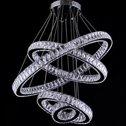 Lámpara colgante de cristal para techo, lámpara de araña, accesorios de iluminación con 4 anillos