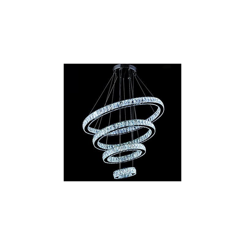 Lámpara colgante de cristal para techo, lámpara de araña, accesorios de iluminación con 4 anillos