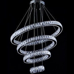 Lámpara colgante de cristal para techo, lámpara de araña, accesorios de iluminación con 4 anillos