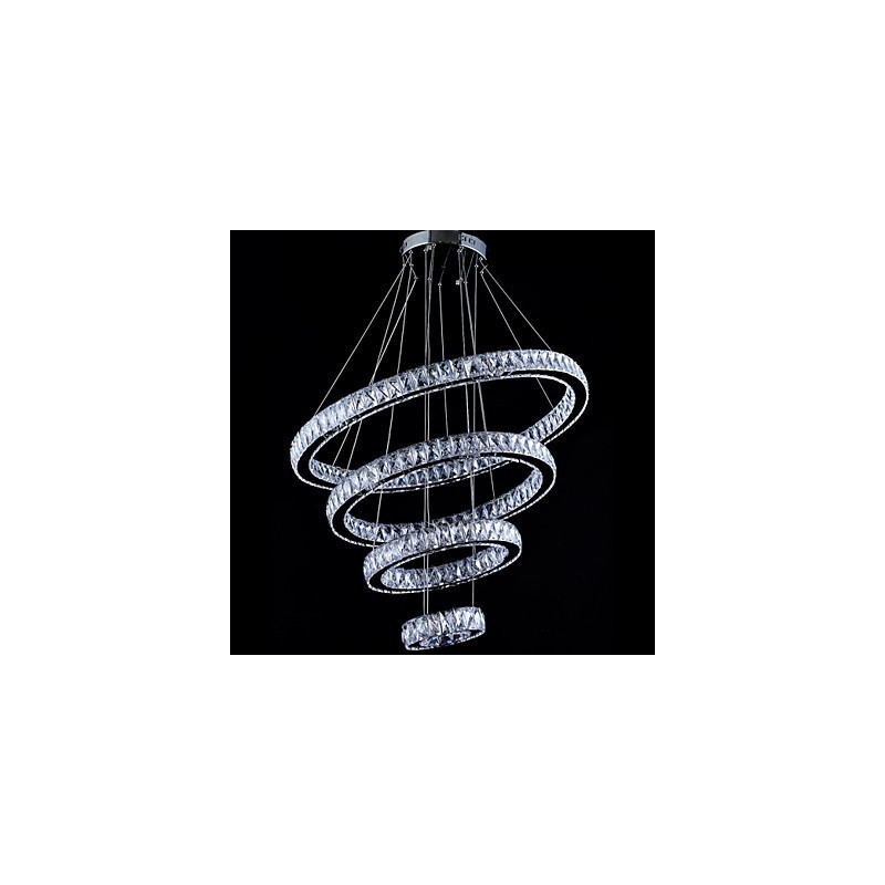 Lámpara colgante de cristal para techo, lámpara de araña, accesorios de iluminación con 4 anillos