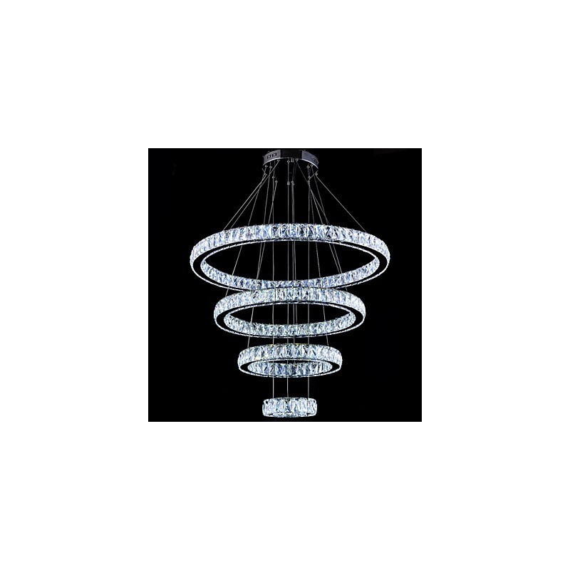 Lámpara colgante de cristal para techo, lámpara de araña, accesorios de iluminación con 4 anillos