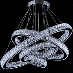 Lámpara colgante de cristal para techo, lámpara de araña, accesorios de iluminación con 4 anillos