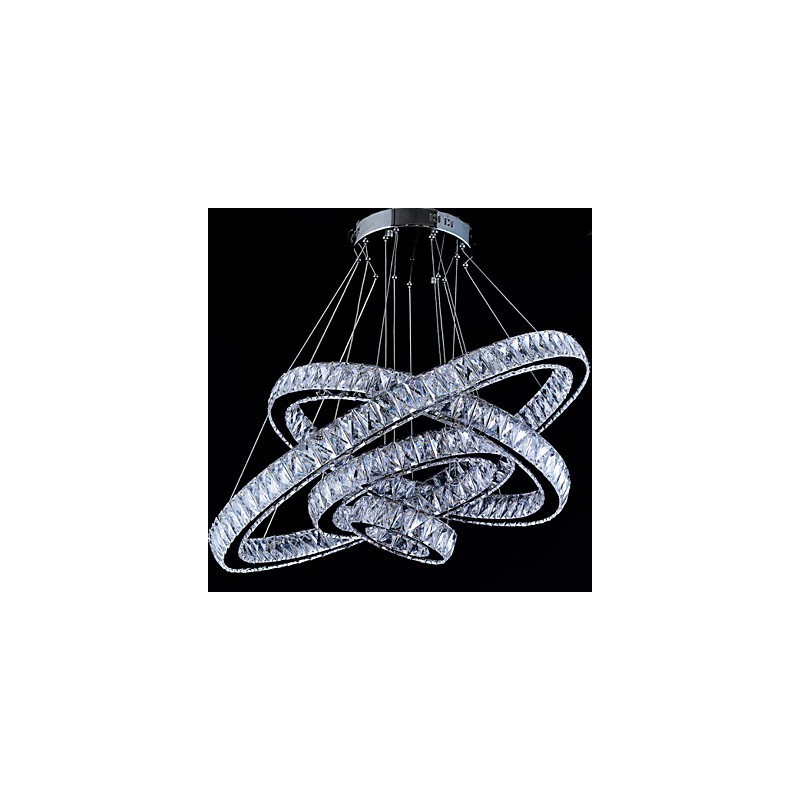 Lámpara colgante de cristal para techo, lámpara de araña, accesorios de iluminación con 4 anillos