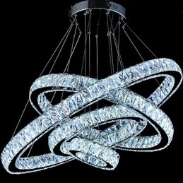 Lámpara colgante de cristal para techo, lámpara de araña, accesorios de iluminación con 4 anillos
