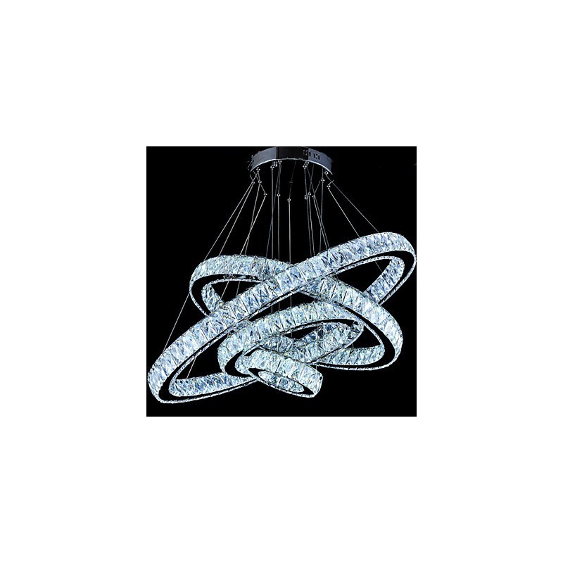 Lámpara colgante de cristal para techo, lámpara de araña, accesorios de iluminación con 4 anillos