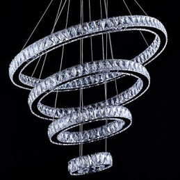 Lámpara colgante de cristal para techo, lámpara de araña, accesorios de iluminación con 4 anillos