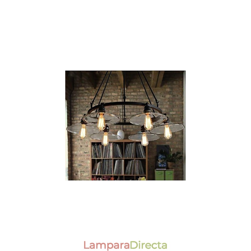 Lámpara colgante de metal con pintura estilo campestre, estilo retro, clásica, tradicional, para comedor