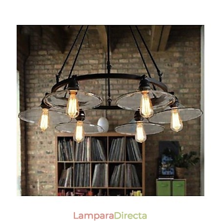 Lámpara colgante de metal con pintura estilo campestre, estilo retro, clásica, tradicional, para comedor Lámpara colgante de metal con pintura estilo campestre, estilo retro, clásica, tradicional, para comedor