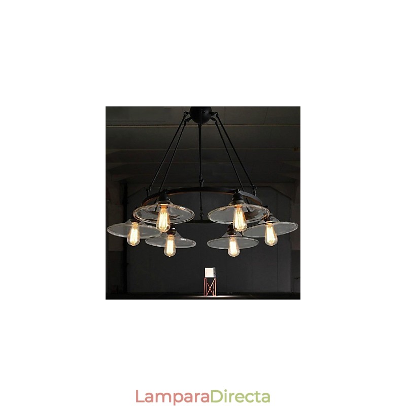 Lámpara colgante de metal con pintura estilo campestre, estilo retro, clásica, tradicional, para comedor