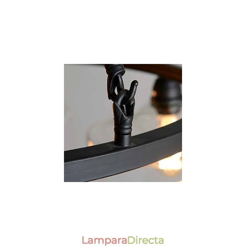 Lámpara colgante de metal con pintura estilo campestre, estilo retro, clásica, tradicional, para comedor