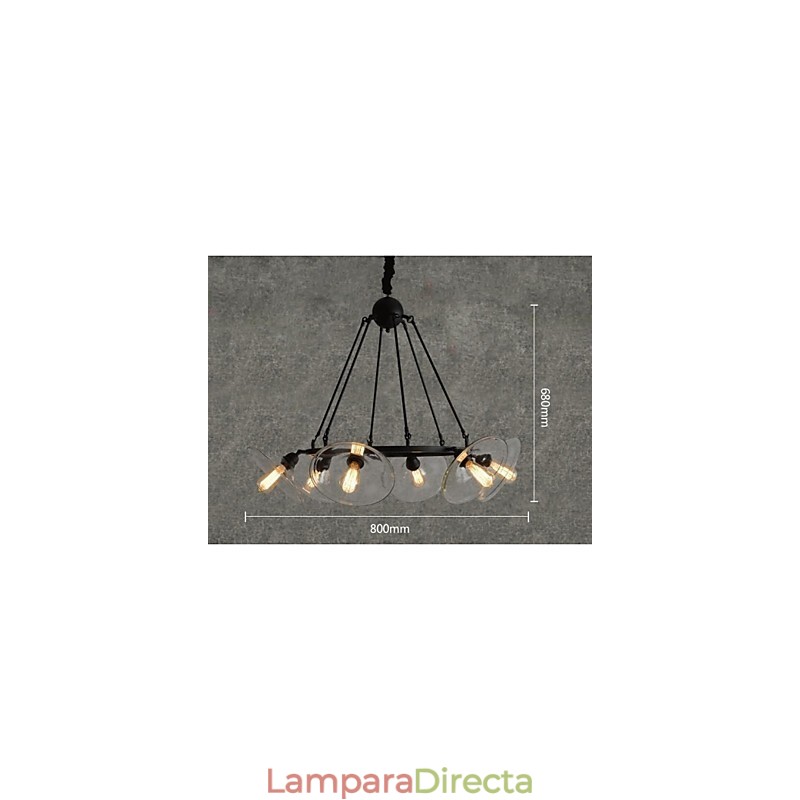 Lámpara colgante de metal con pintura estilo campestre, estilo retro, clásica, tradicional, para comedor