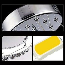 Lámparas colgantes Lámpara de techo Lámpara de araña Iluminación Redonda 4 anillos Anillo grande Cristal ámbar y otros cristales transparentes