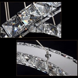 Lámparas colgantes Lámpara de techo Lámpara de araña Iluminación Redonda 4 anillos Anillo grande Cristal ámbar y otros cristales transparentes