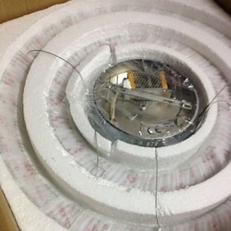 Lámparas colgantes Lámpara de techo Lámpara de araña Iluminación Redonda 4 anillos Anillo grande Cristal ámbar y otros cristales transparentes
