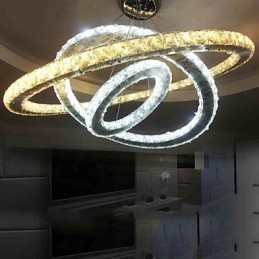 Lámparas colgantes de techo de cristal, iluminación tipo araña con blanco cálido y frío, diámetro 40 x 60 x 80 cm.