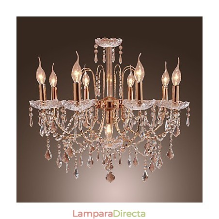 Elegante lámpara de araña de cristal con 9 luces Elegante lámpara de araña de cristal con 9 luces